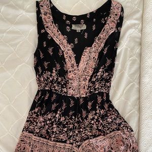 Black and Pink Boho Romper